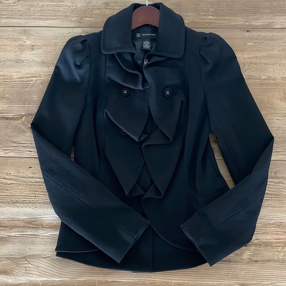 INC International Concepts Jackets & Blazers - INC International Concepts Black Zip Blazer Size XS